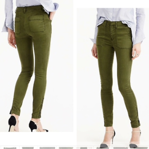J. CREW Olive Green Skinny Stretch Cargo Pant - Picture 1 of 8